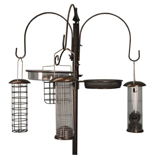 Selections Selections Metal Complete Bird Feeding Station with 4 Feeders