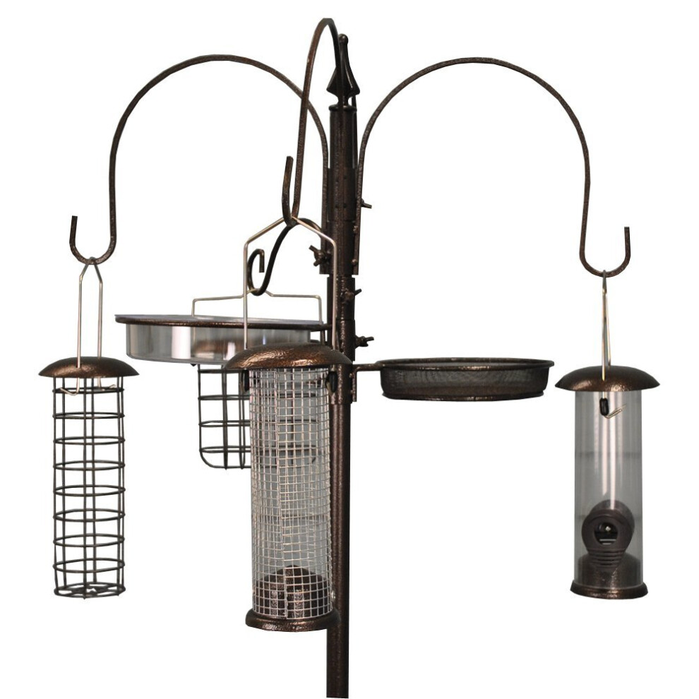 Selections Metal Complete Bird Feeding Station with 4 Feeders