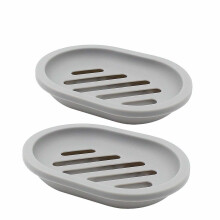 EGOMARKET 2-pack Soap Dish, Soap Holder, Soap Saver, Easy Cleaning, Dry, Stop Mushy Soap (gray)