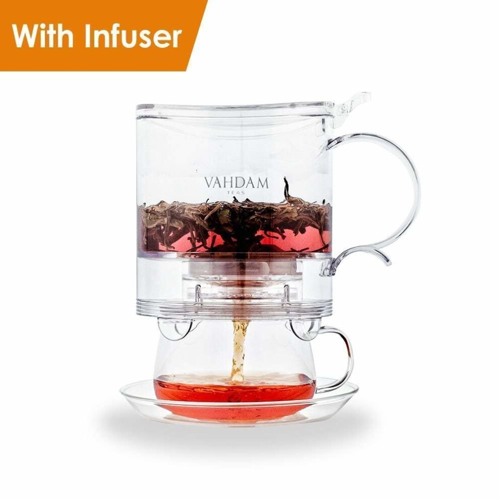 VAHDAM  Imperial Tea Maker - 16oz  Bottom Dispensing Tea Pot | 100% SAFE | Drain-Tap Technology  All-in-one Tea Kit | Tea Pot with Infusers for L