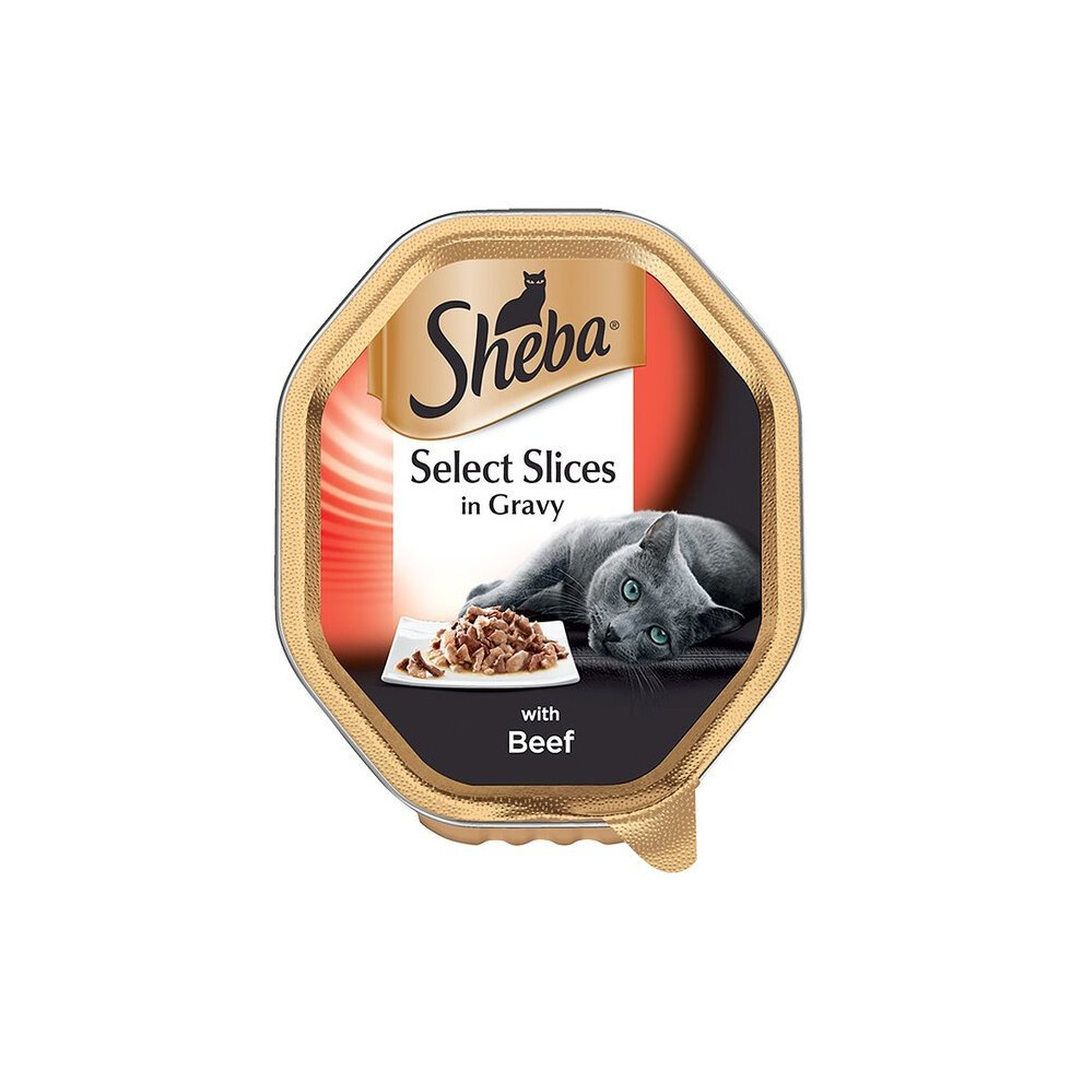 Sheba Tray Select Slices With Beef In Gravy 85G (Pack Of 22)