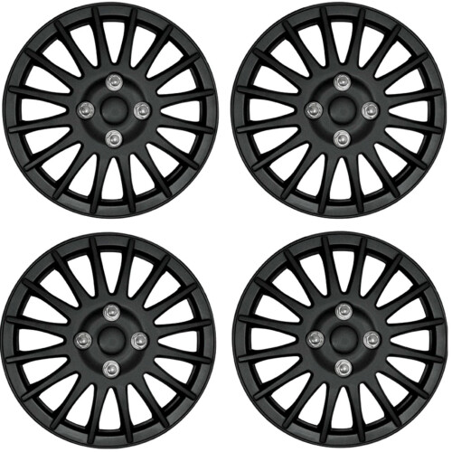 Streetwize Car Wheel Trim Set 14" Lightning Black Set Of 4 Hub Caps