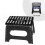 Fold Away Compact Step Stool Skid Resistant Black Plastic Kitchen Home 1