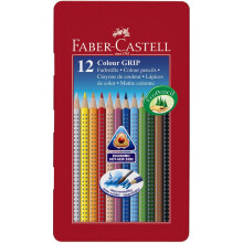 Faber-Castell Tin of 12 Colour GRIP 2001 pencils