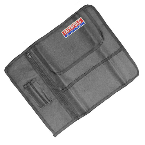 Faithfull 8 Pocket Leather Tool & Chisel Holder Storage Roll Pouch Faithfull FAILCR8 2