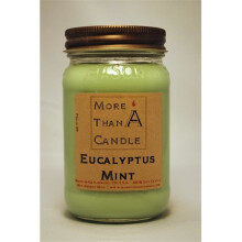 More Than A Candle ELM16M 16 oz Mason Jar Soy Candle, Eucalyptus Mint