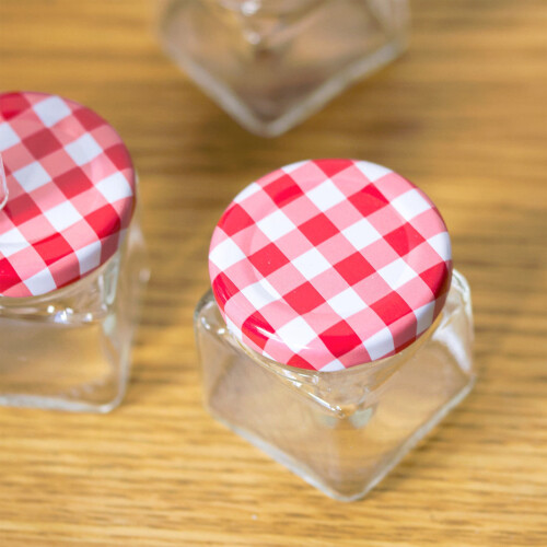 GEEZY GEEZY 5 Pcs Clear Glass Jar Set Mini Containers Storage Jam Jars with Screw Top Lids 1