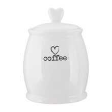 Chic Design White Dolomite Coffee Canister, Functional Design Canister, Durable Canister For Ingredients