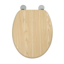 Croydex Flexi-Fix Geneva Always Fits Never Slips Toilet Seat, Wood, Oak Effect, 45 x 37.5 x 6 cm