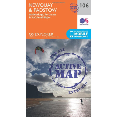 OS Explorer Map Active (106) Newquay and Padstow