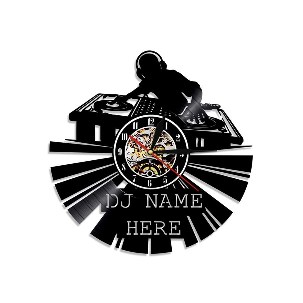 DJ Creative Vinyl Light 12 "Disco Custom Laser Etched Wall Art Wall Clock