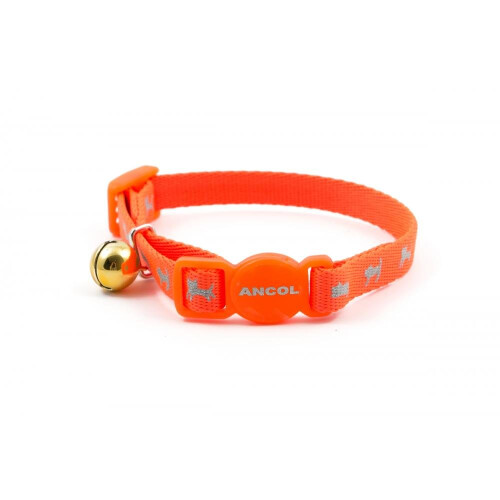 Ancol Safety Buckle Kitten Collar Hi-vis Orange