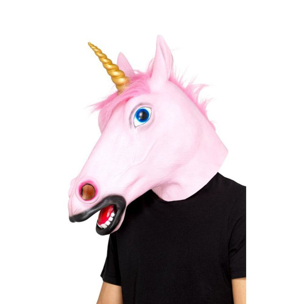 Adults Unicorn Latex Mask Fancy Dress Accessory