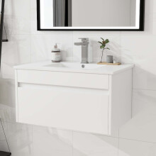 750mm Bathroom Vanity Unit & Basin Sink Wall Hung Cabinet 100% Waterproof