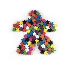 100 Dřevěných Meeples - Barevné Kameny pro Rodinné Hry, Ideální pro Třídění a Náhrady