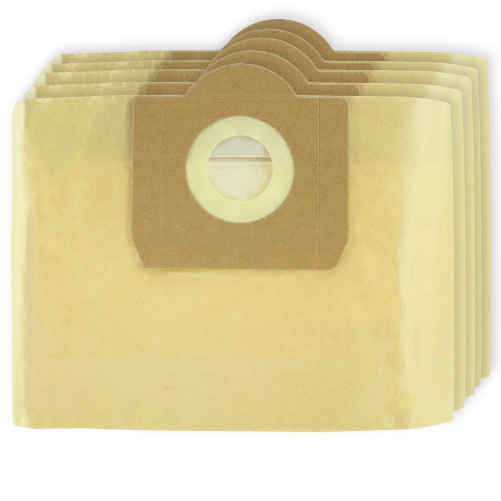 SPARES2GO Double Walled Filtration Large Bags for Karcher WD3 WD3P MV3 Wet & Dry Vacuum Cleaner (Pack of 5)