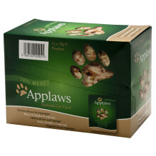 APPLAWS Filet de poulet aux asperges en bouillon - aliment humide pour chat - 24 x 70 g