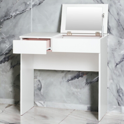URBN Living (Diana) Dressing Vanity Table Mirror Make Up Storage Pink Compartments Drawers Bedroom 1