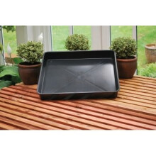 Square Garden Tray Black Plastic Potting