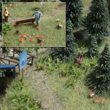 OO/HO Forest Scenery kit: fern plants & mushrooms + birch Busch 1203 F1