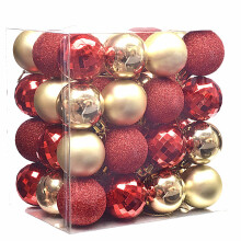 Valery Madelyn 48Pcs 1.6"/4cm Luxury Red and Gold Christmas Baubles Ornaments, Shatterproof Christmas Tree Balls Pendants Decorations