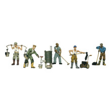 Painted Roofers (OO/HO figures x 6) Woodland Scenics A1828 - free post