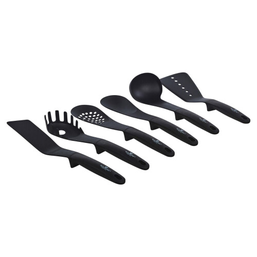 Blaumann (Matt Black) 3 Pc Frying Pan Set With Soft Touch Handles and 6 Pc Kitchen Tool Set 2