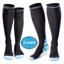 CAMBIVO 2 Pairs Compression Socks for Men & Women, Running, Crossfit, Flight, Pregnancy, Nurses, Shin Splints, Sports, Travel, Enhance Circulation...