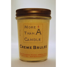 More Than A Candle CMB8J 8 oz Jelly Jar Soy Candle, Creme Brulee