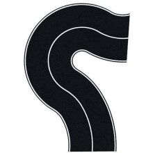OO/HO 68mm Wide Self Adhesive Tarmac Curves (2) â Gaugemaster GM376 F1