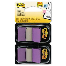 3M 680PU2 Standard Tape Flags in Dispenser  Purple  100 Flags per Dispenser