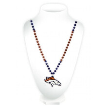 Denver Broncos Beads with Medallion Mardi Gras Style