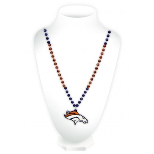 Denver Broncos Beads with Medallion Mardi Gras Style