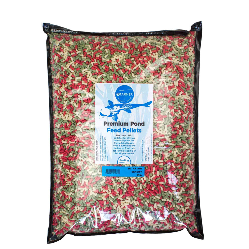 (15ltr) Koi carp floating food pellets ultra low density