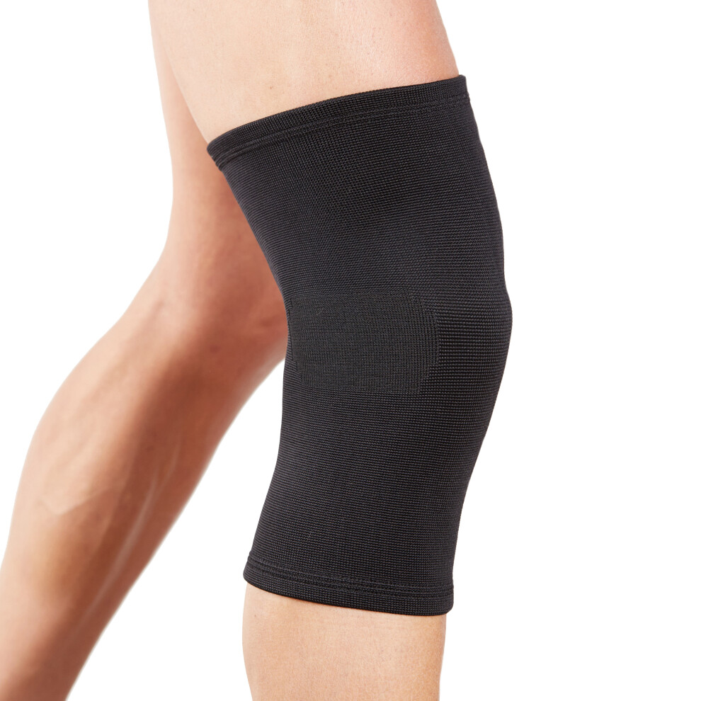 (Black , Large) Actesso Elastic Knee Sleeve Support - Joint Pain & Sports Sprains