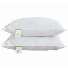 Goose Feather and Down Pillows Pair, Luxury Pillows with 100% Cotton Cover, Medium and Soft Firmness, Hotel Quality(48X74cm)