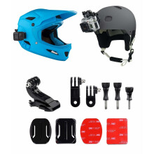 micros2u Gopro Helmet Mount Front + Side Kit, Includes J-Hook Buckle, Quick Release Clip, 3M Adhesive Pads. Compatible with Gopro Hero 7, 6, 5, 4,...