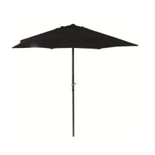 2.7M Wind Up Parasol With Steel Shaft Black Garden Umbrella