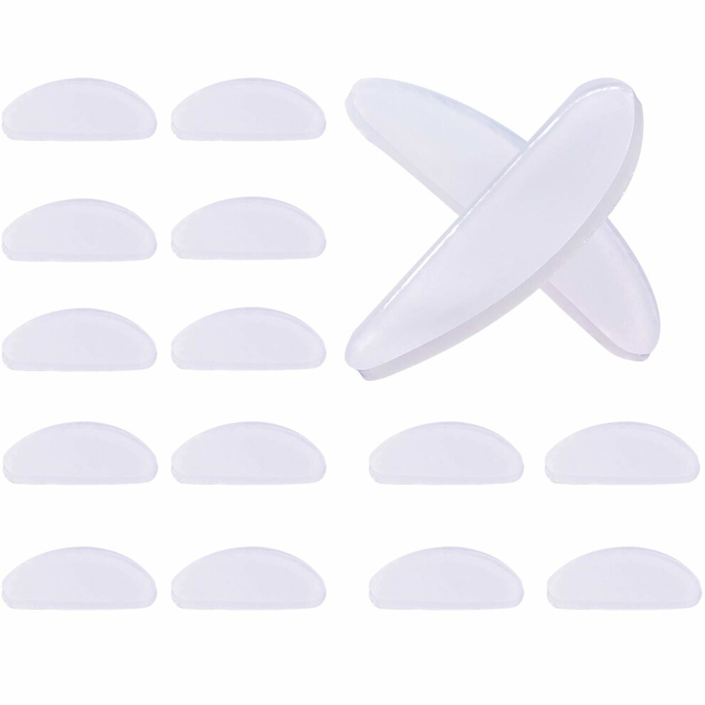 10 Pairs Adhesive Nose Pads Anti-Slip Silicone Eyeglass Pads for Glasses Sunglasses Spectacles (Transparent, 1 mm)