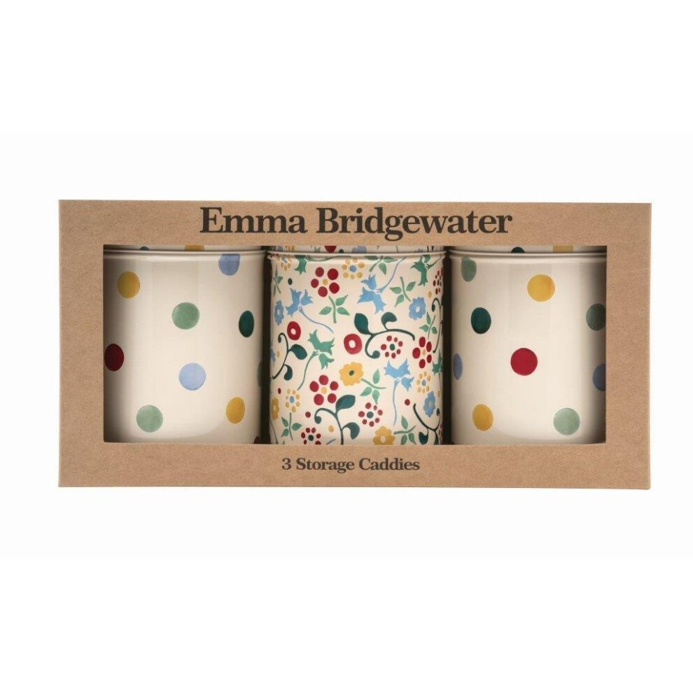 Emma Bridgewater - Polka Dot Floral Set 3 Caddies D10.6x15cm