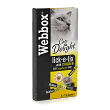Webbox Cats Delight Lick-e-lix Cat Treats Chicken 5x15g - 2431