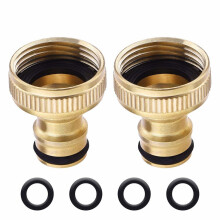 onarway 3/4-Inch BSP Garden Hose Tap Connector Brass Garden Hosepipe Tap Connector Threaded Faucet Adapter