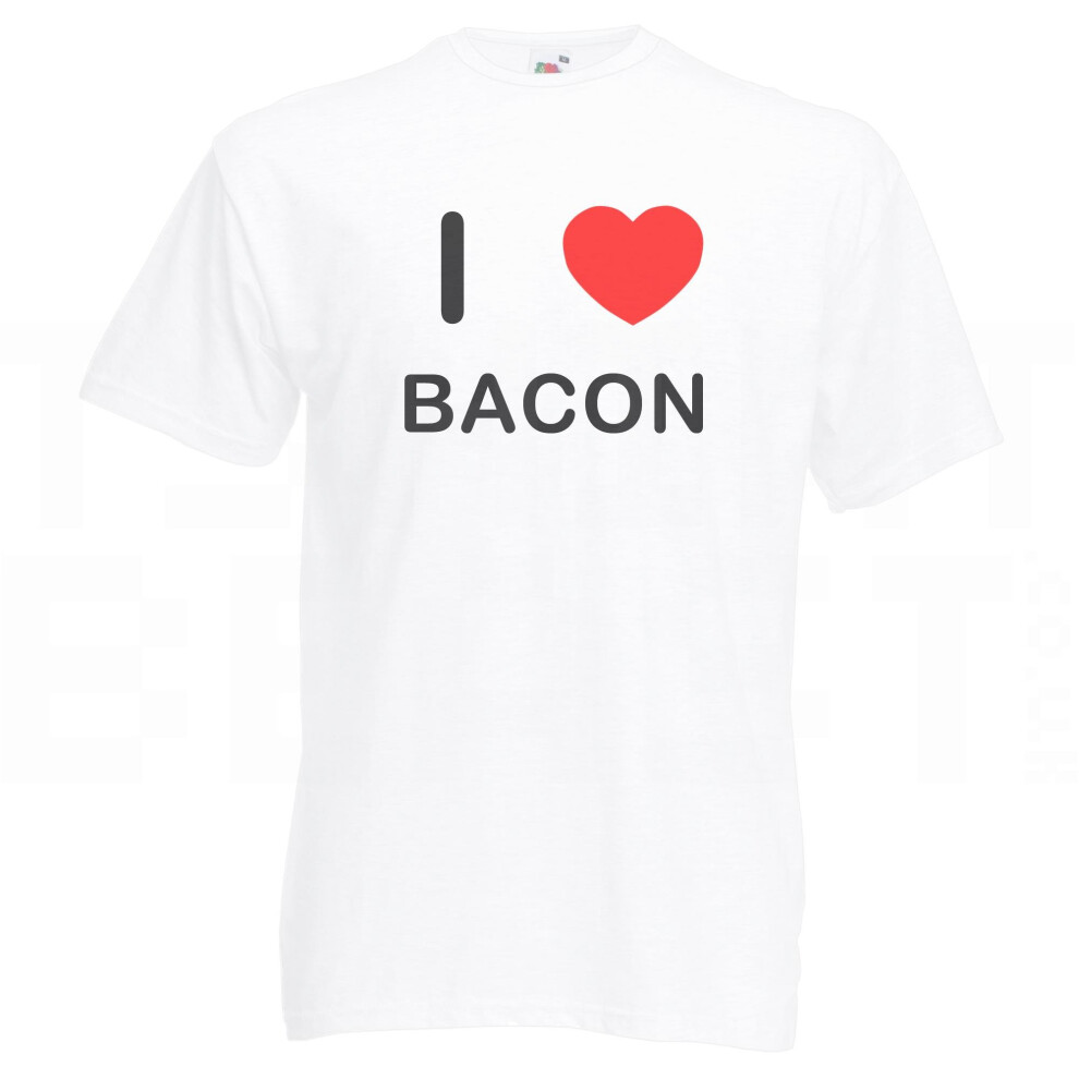 (White, XL) I Love Bacon - T Shirt