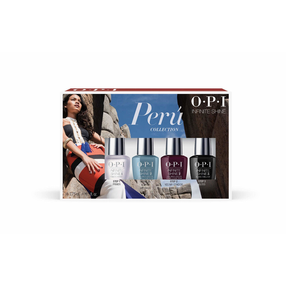 OPI Limited Edition Peru Collection Infinite Shine Mini, Pack of 4 x 3.75 ml