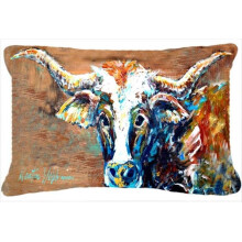 Carolines Treasures MW1165PW1216 On The Loose Brown Cow Indoor & Outdoor Fabric Decorative Pillow