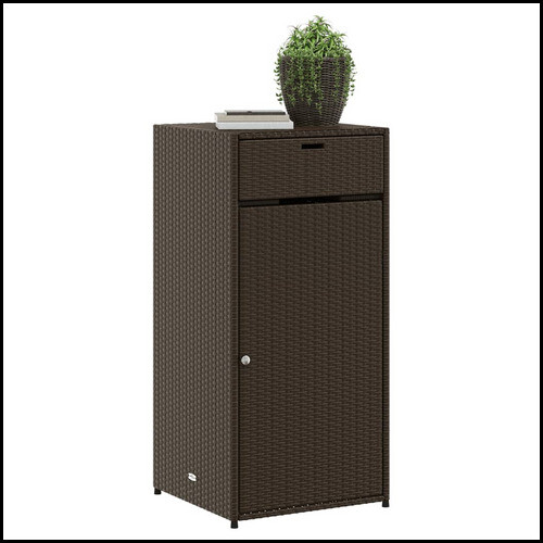 vidaXL Gartenschrank Braun 55x55x111 cm Poly Rattan 2
