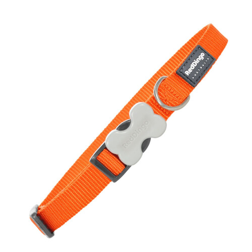 Red Dingo Dog Collar, Large, 25 mm/ 41 - 63 cm, Plain Orange