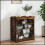 vidaXL Sideboard with LED Lights Cupboard Highboard Storage Cabinet Smoked Oak 1