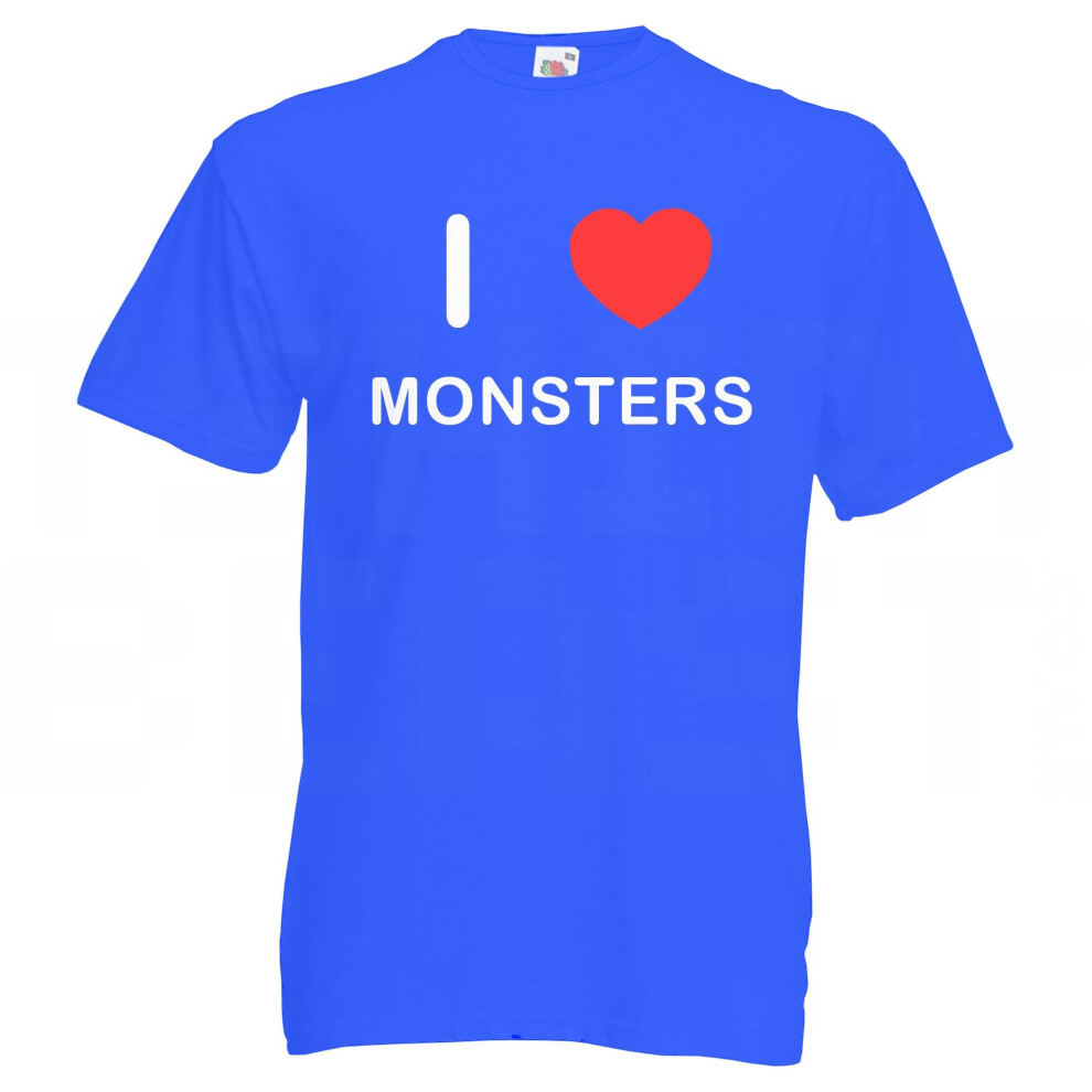 (Blue, S) I Love Monsters - T Shirt-image-OPC-PNP9GF-NEW