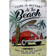 Nostalgic Art 22277Â VW Bulli Vintage Beach Retro Tin Sign | Wall Plaque | Wall Decoration | Metal | 20Â x 30Â cm, 20Â x 30Â x 0.2Â cm